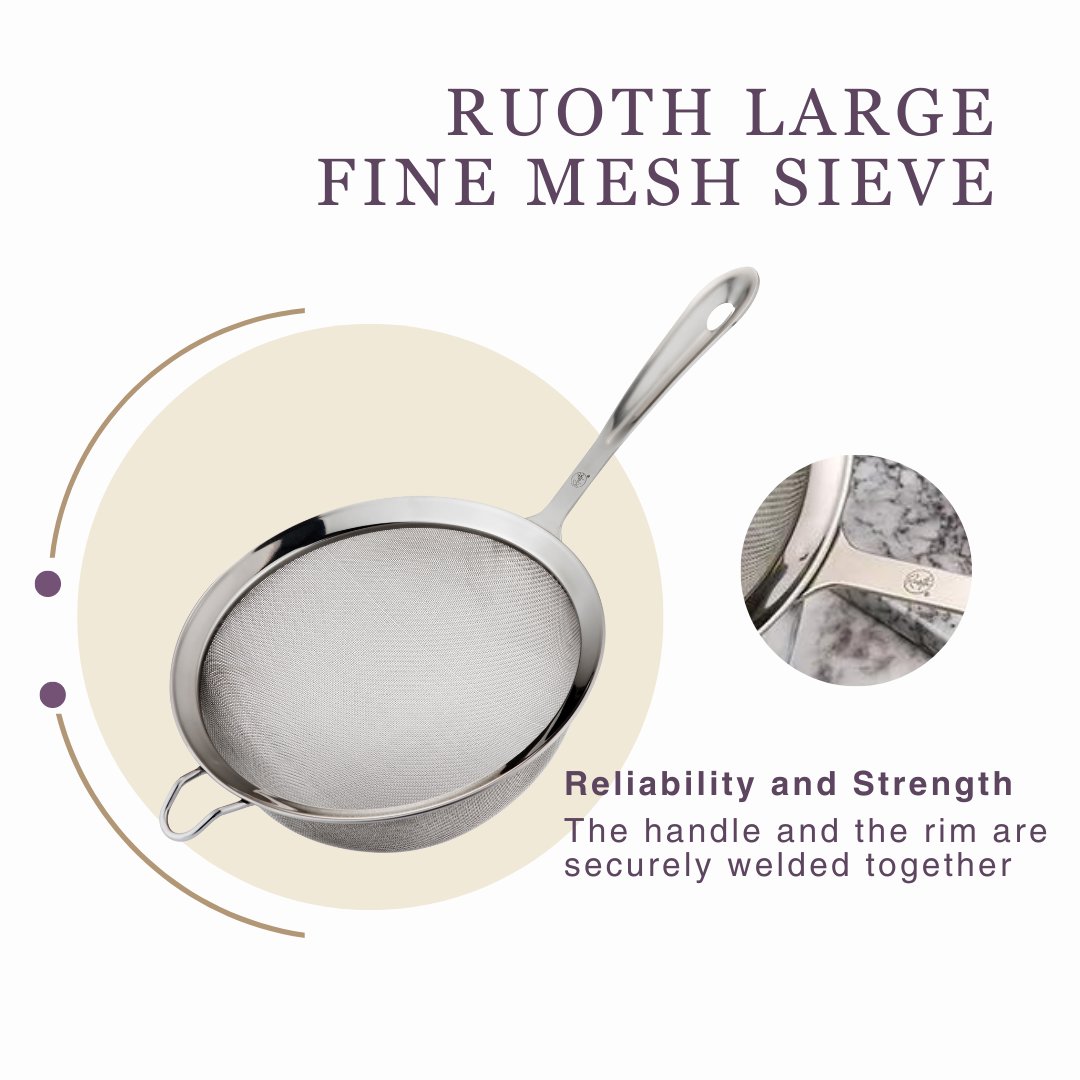 RUOTHstore's tweet photo. Our welded handle and rim design withstands the test of time, providing you with a kitchen tool that's ready to tackle any task. From heavy-duty cooking to delicate preparations, Ruoth delivers the perfect fusion of strength and functionality. https://t.co/KES0IzUgNh