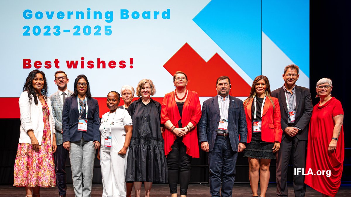 IFLA’s new Governing Board 2023-25 met for the first time the day after #WLIC2023 closed.

Under the chairship of IFLA’s new president, Vicki McDonald <a href="/coffeemiss/">Vicki McDonald</a>, it was an opportunity to plan &amp; identify priorities for the coming two years.

Read more: bit.ly/45zZPBi