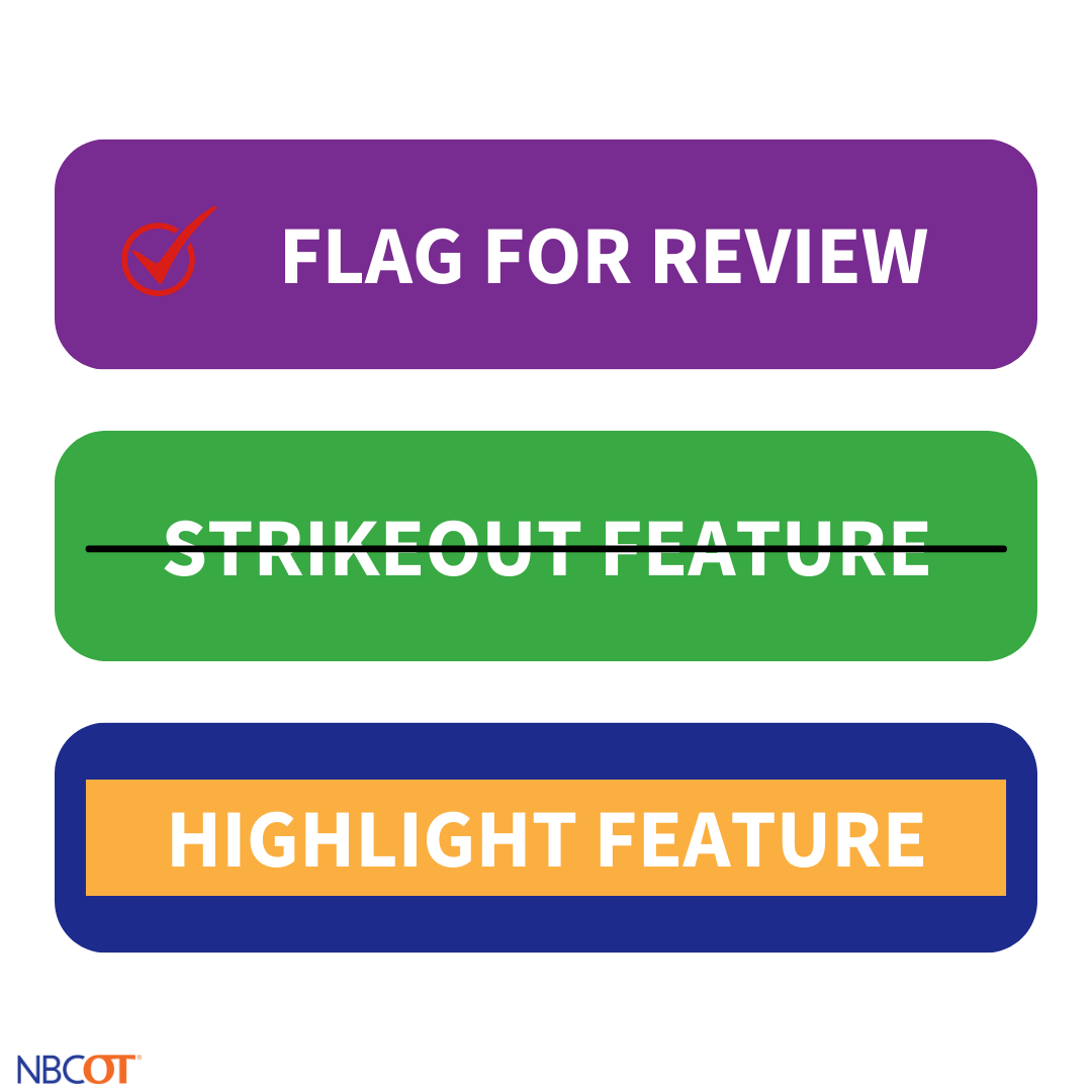 NBCOT's tweet photo. Did you know about these helpful features on the NBCOT exam? As a #FutureOTR or #FutureCOTA, it's important to be aware of all the tools available to you during the exam. Make sure to check out the NBCOT Exam Tutorials for all the details: https://t.co/weN5atPeC0 https://t.co/8pfSSUdtQd