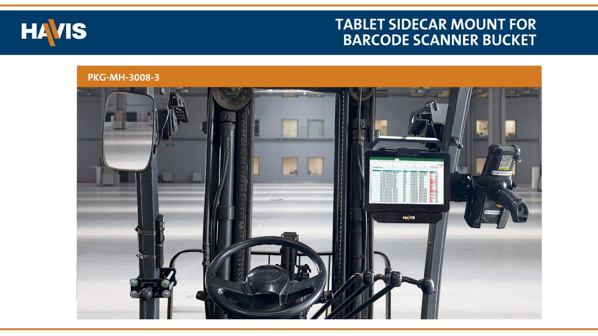 havisinc's tweet photo. Optimize your warehouse operations with Havis's Tablet Sidecar Mount for Barcode Scanner Bucket (PKG-MH-3008-3). This innovative solution seamlessly integrates between your tablet/dock and forklift mounting setup.
#HavisEquipped #WarehouseInnovation #LogisticsUpgrade https://t.co/XvKbtPfYpV