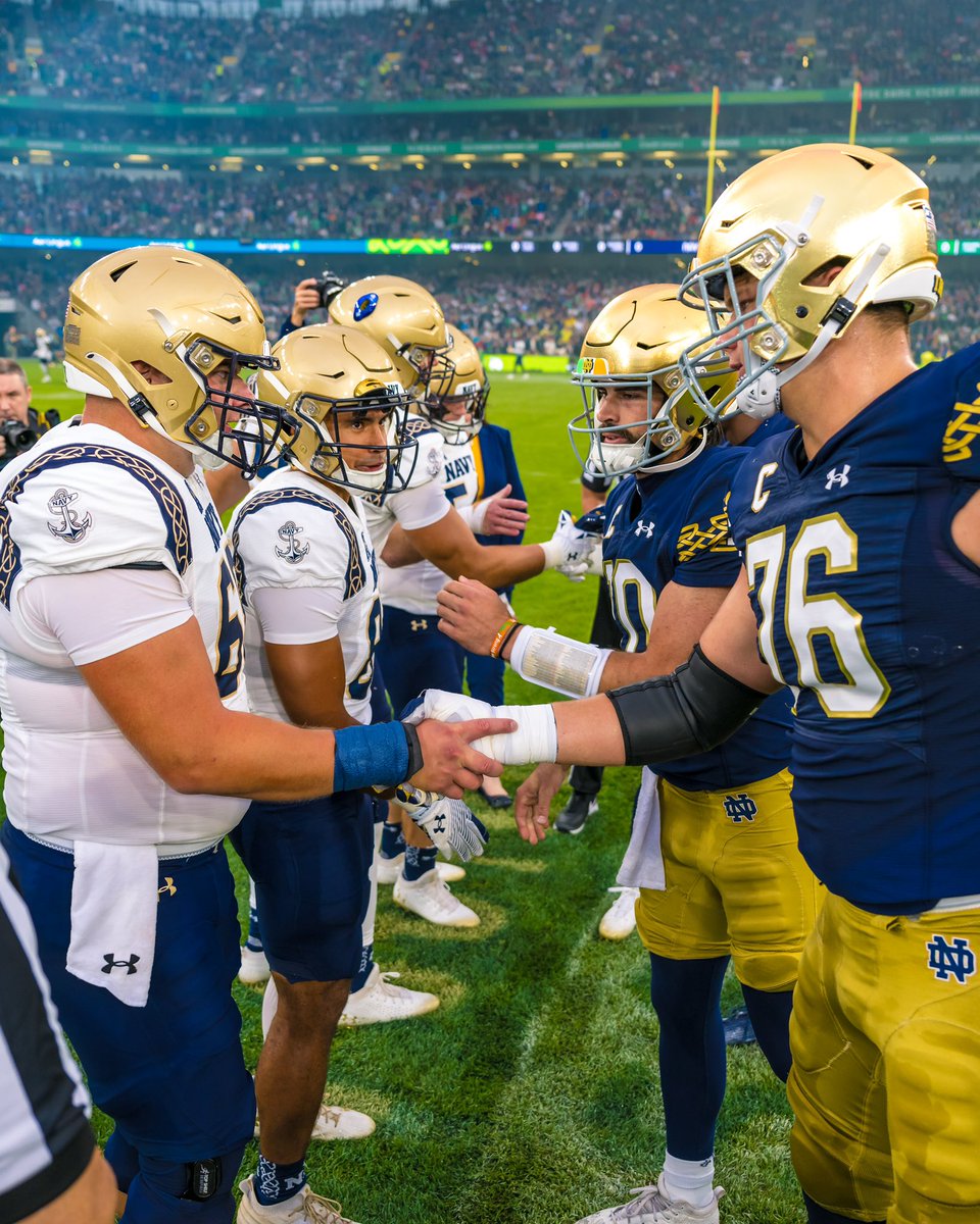 Aer Lingus College Football Classic (@cfbireland) on Twitter photo Another year, another thriller. ☘️👏
Over 40,000 international fans made the trip to Dublin, Ireland, for the 2023 Aer Lingus College Football Classic between <a href="/NDFootball/">Notre Dame Football</a> and <a href="/NavyFB/">Navy Football</a> !
A truly unforgettable experience for all!
#MuchMoreThanAGame | #TouchdownIreland Another year, another thriller. ☘️👏
Over 40,000 international fans made the trip to Dublin, Ireland, for the 2023 Aer Lingus College Football Classic between <a href="/NDFootball/">Notre Dame Football</a> and <a href="/NavyFB/">Navy Football</a> !
A truly unforgettable experience for all!
#MuchMoreThanAGame | #TouchdownIreland