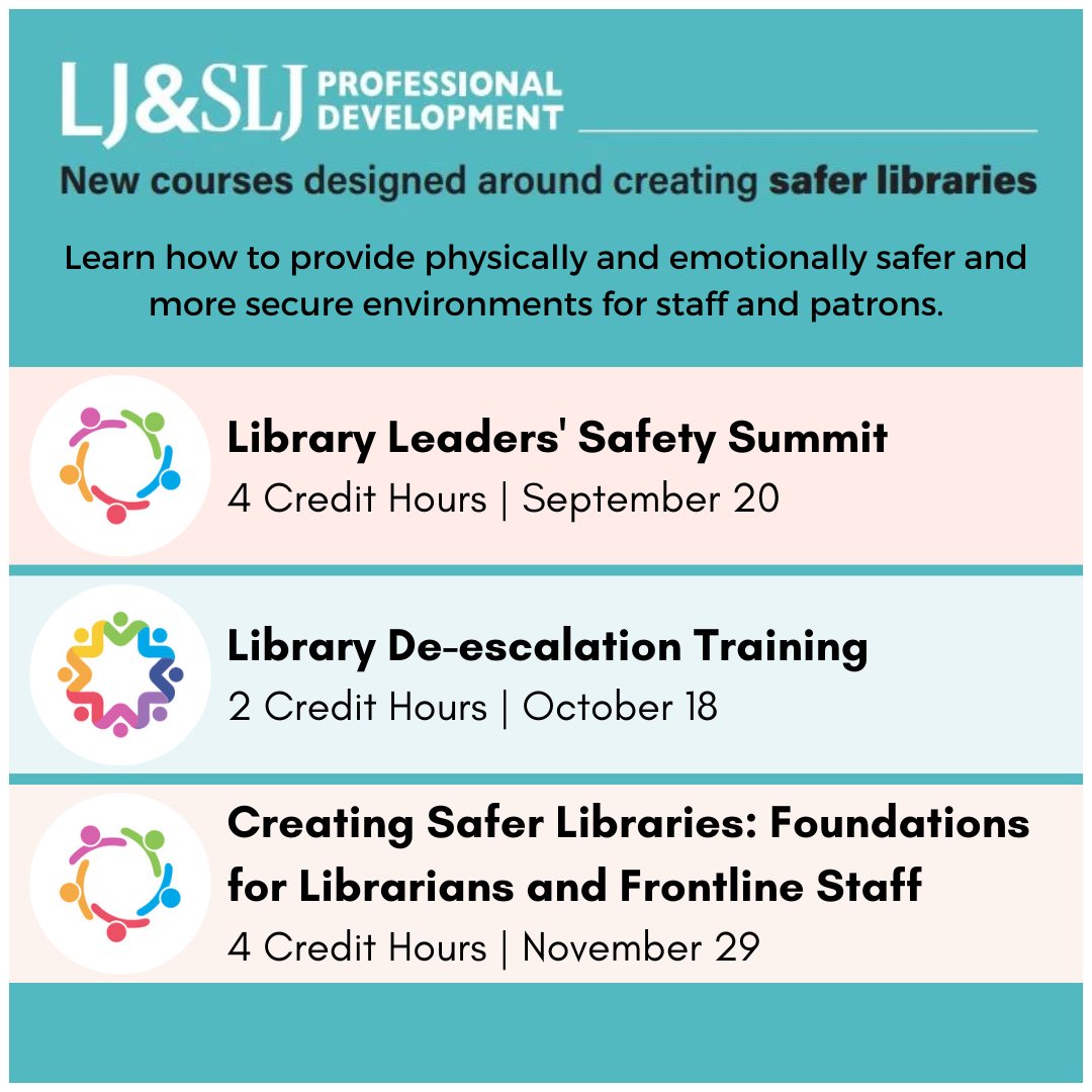 LJ_SLJEvents's tweet image. This fall, we have courses for leaders, frontline staff, and librarians. View our full lineup here: hubs.la/Q020mPlj0 #SaferLibraries