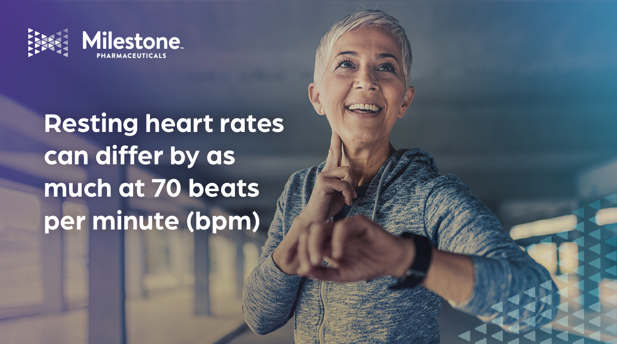 Did you know: During a #PSVT episode, heart rates can increase dramatically, sometimes exceeding 250 beats per minute. To put that in perspective, a normal heart rate is between 60-100 beats per minute. Learn more about PSVT at: milestonepharma.com/areas-of-focus…