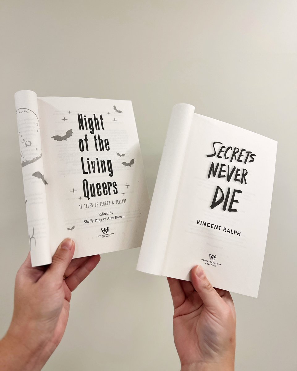 We're wishing a very spooky double book birthday to SECRETS NEVER DIE, a new thriller by NYT bestselling author @VincentRalph1 and NIGHT OF THE LIVING QUEERS, a queer horror anthology edited by @shelly_p_writes and Alex Brown!