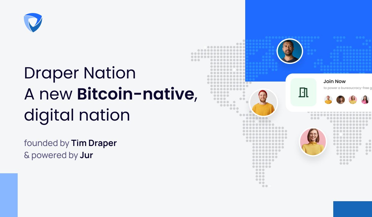 Nationcorelab's tweet photo. Welcome to #DraperNation, a new Bitcoin-native, digital nation ๐ช
Founded by @TimDraper and powered by @JurProject, #DraperNation aims to power a bureaucracy-free governance through decentralised decision-making.
Join the waitlist: https://t.co/5M42NRijJN https://t.co/pYIRHooJYs