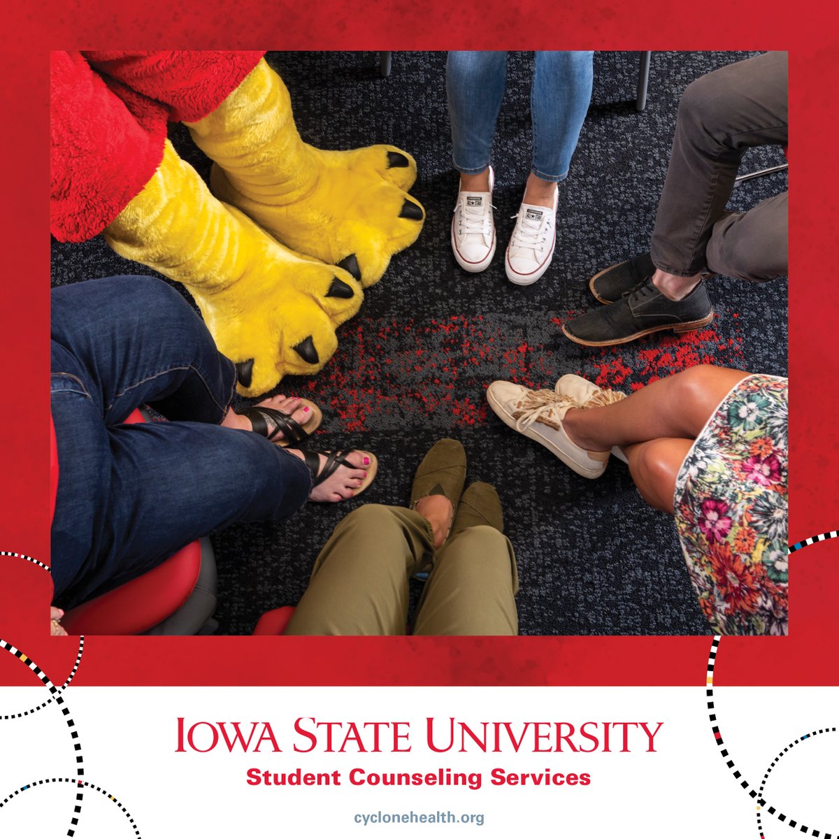 CycloneSCS's tweet photo. Group therapy and workshops are just a few of the services that SCS can offer to students!  Here’s a list of our offerings for this semester: 
https://t.co/yNUdaFwPY5 https://t.co/6hotZpeL0l