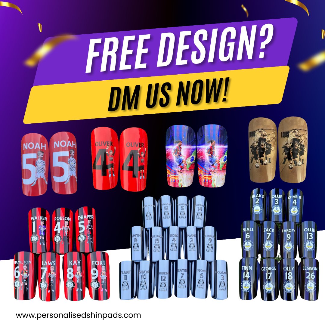 Would you like a completely free design? Dm us now and we will show you how your pair would look for free! #personalisedshinpads #freedesign