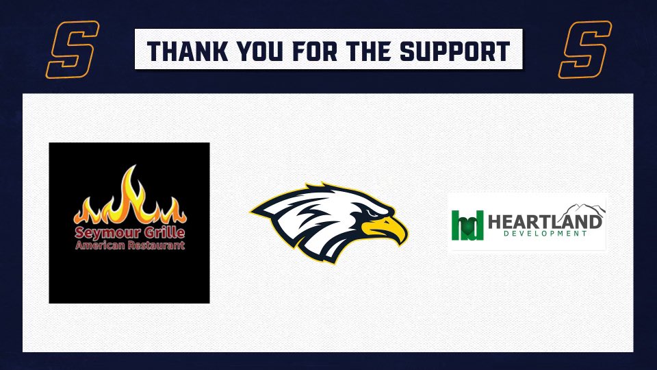 We want to thank our sponsors Seymour Grill and Heartland Development for feeding our young men Friday night.
#TakeFlight23
#SeymourEagles