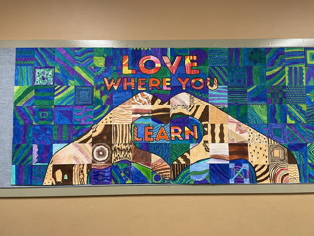 An amazing art display by <a href="/kpolyack/">Kathryn Polyack</a>’s art Ss. Everyone including our students, staff, and parents are learners. We’re excited for our community to focus on Loving Where We Learn this year #112Leads