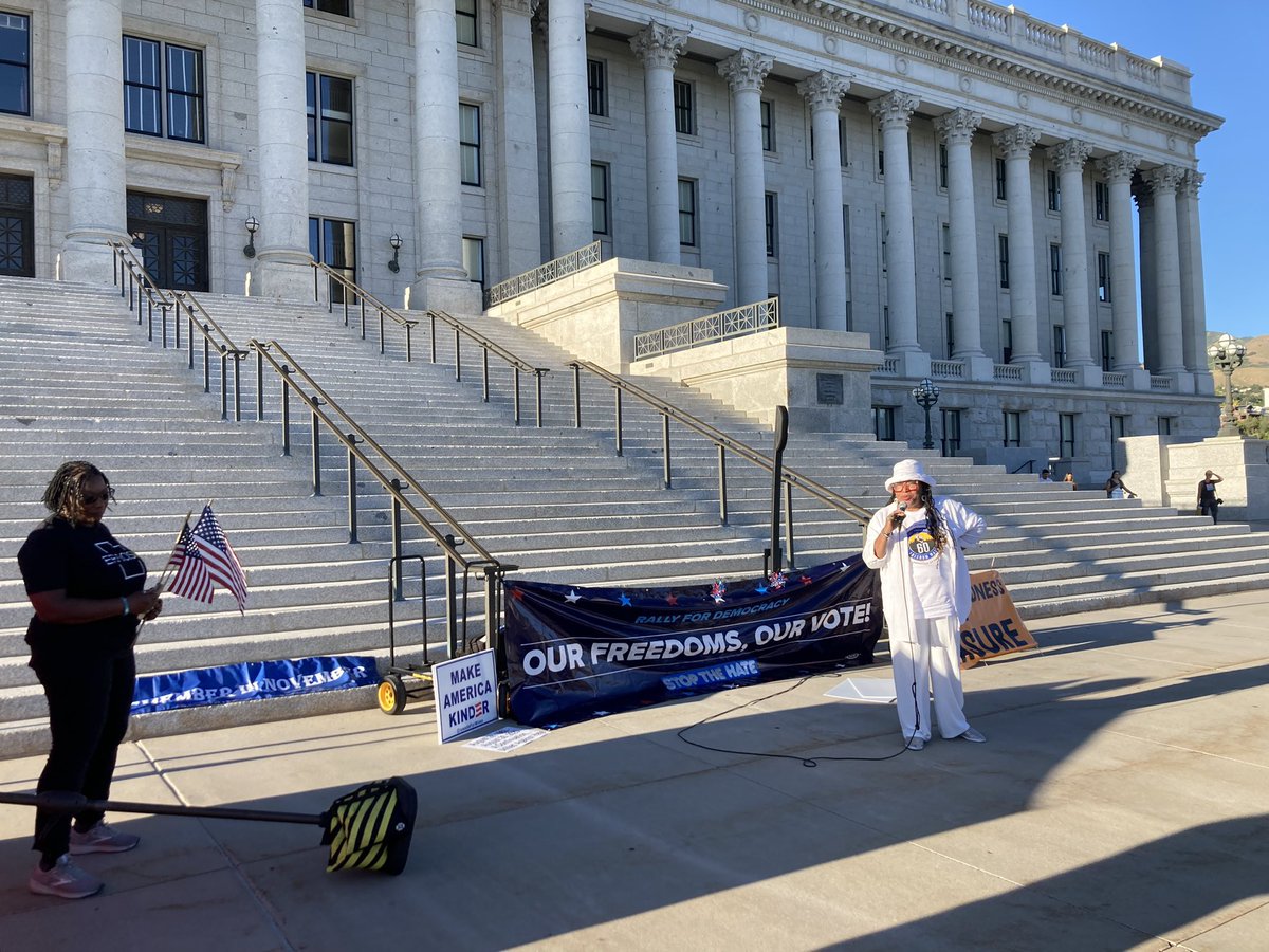UtahRoundtable's tweet image. #UBR Founder and President of NAACP-Ogden, Betty Sawyer and Engagement Chair Darlene McDonald
A Continuation…Stand Against Hate vigil On the 60th Anniversary of #MarchOnWashington and 68th Anniversary of the murder of #EmmettTill We stand with #Jacksonville  

h/t @NateForUtah