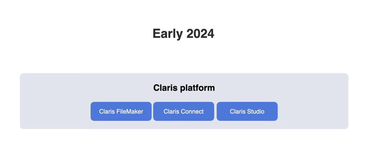 La plataforma #Claris se simplifica de cara al año 2024.
En este vídeo tienes toda la información:
content.claris.com/claris-communi…

#FileMaker
<a href="/es_claris/">Claris - ES</a> 
<a href="/ClarisOfficial/">Claris, an Apple company</a>