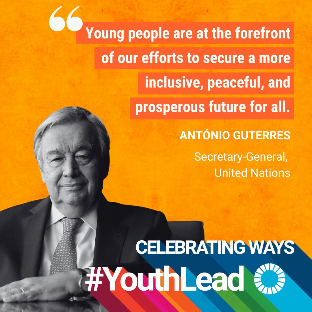 UNYouthAffairs's tweet photo. Make youth participation "the norm, rather than the exception" @antonioguterres told governments on #YouthDay 👏

🗣️ Youth have the right to #BeSeenBeHeard in political decision-making processes.

Read his full statement ➡️ https://t.co/zMnGu5QFU4 https://t.co/aimo7XY9Om