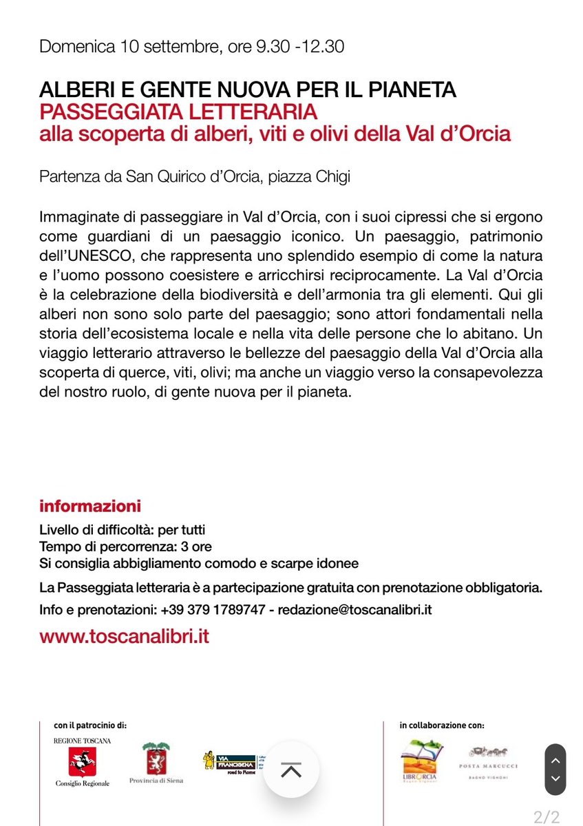 𝗜 𝗖𝗼𝗹𝗼𝗿𝗶 𝗱𝗲𝗹 𝗟𝗶𝗯𝗿𝗼, 𝗽𝗮𝘀𝘀𝗲𝗴𝗴𝗶𝗮𝘁𝗮 𝗹𝗲𝘁𝘁𝗲𝗿𝗮𝗿𝗶𝗮 𝗮𝗹𝗹𝗮 𝘀𝗰𝗼𝗽𝗲𝗿𝘁𝗮 𝗱𝗶 𝗮𝗹𝗯𝗲𝗿𝗶, 𝘃𝗶𝘁𝗶 𝗲 𝗼𝗹𝗶𝘃𝗶 𝗱𝗲𝗹𝗹𝗮 𝗩𝗮𝗹 𝗱’𝗢𝗿𝗰𝗶𝗮 #10settembre #IColoridelLibro