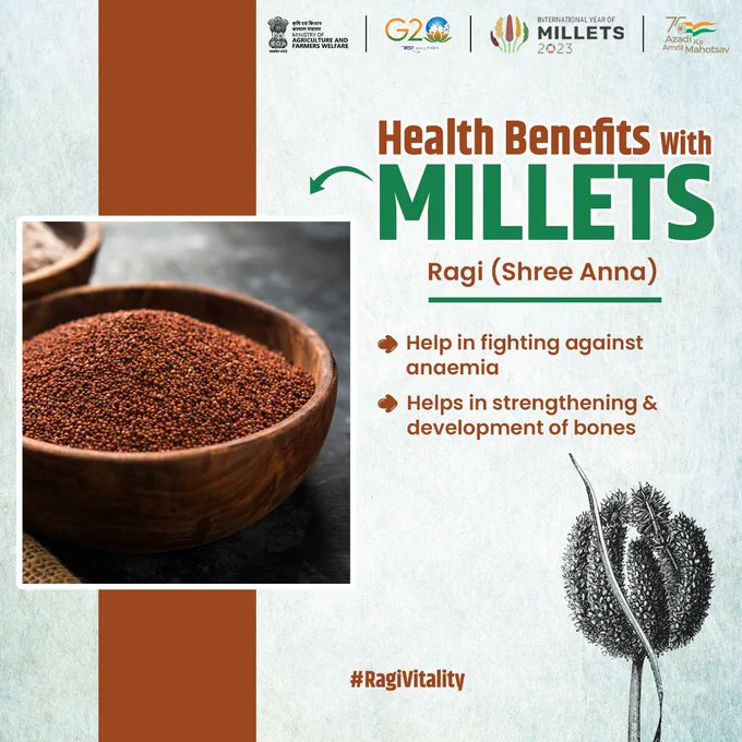 IndiainSwiss's tweet photo. #internationalyearofmillets
Health Benefits With Millets - Ragi (Shree Anna)
@MEAIndia @AgriGoI @MoHFW_INDIA @icarindia @IYM2023 #IYM2023 #YearofMillets #MilletsFactCheck https://t.co/L59L8ADb0M