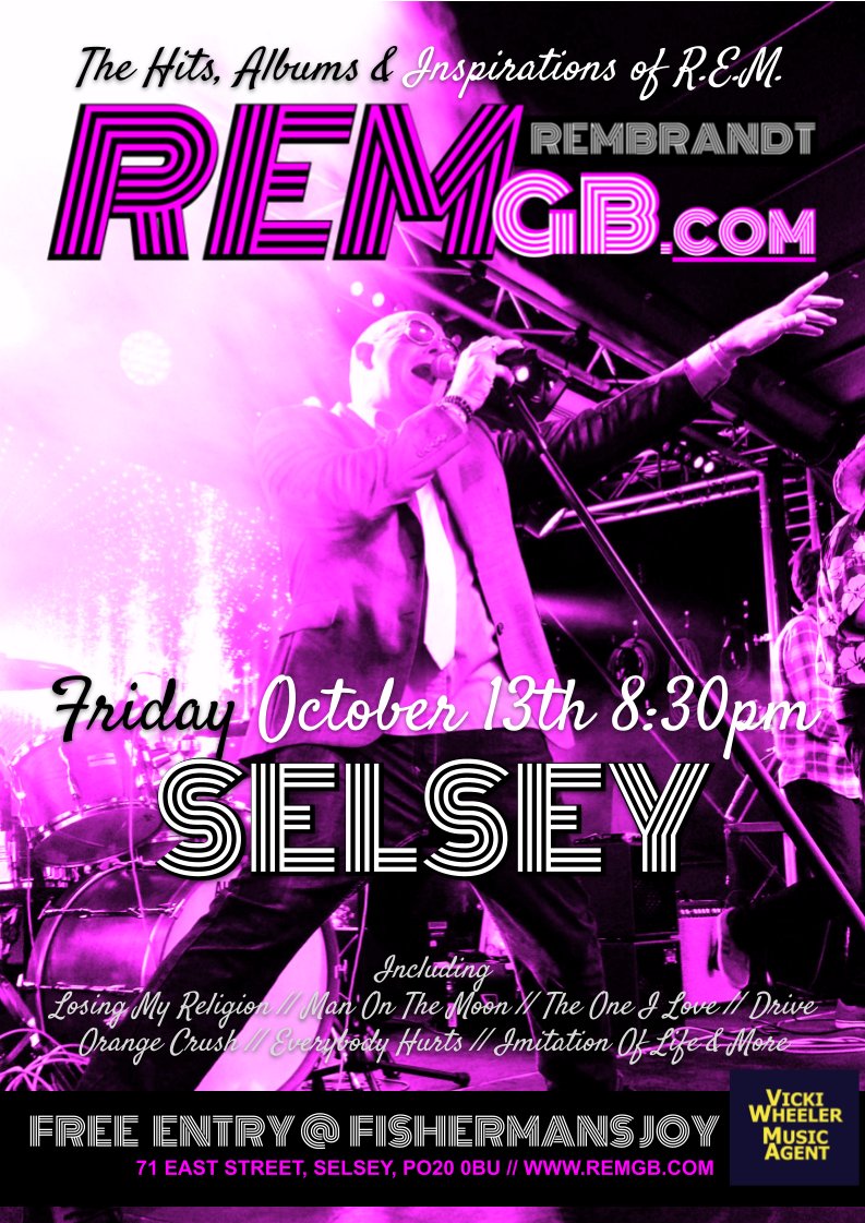 Last chance to see us in #Sussex in 2023, we'll be at FISHERMANS JOY in #Selsey for a rare pub gig! Last year was awesome and we met loads of great people, let's do it again! #REM #tribute #livemusic #remgb FRIDAY 13TH OCTOBER 8:30PM #friday13th is NOT gonna be a "Bad Day" :-)