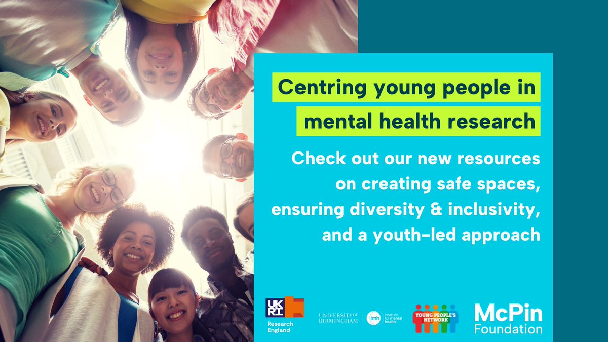 The McPin Foundation (@mcpinfoundation) on Twitter photo Very excited to share our THREE new resources with you all as part of our partnership with <a href="/IMH_UoB/">The Institute for Mental Health (IMH)</a>: Centring young people in #MentalHealthResearch!
They explore:
âś…Ensuring diversity & inclusion
âś…A youth-led approach
âś…Creating safe spaces
Take a look👉bit.ly/45tSVNA Very excited to share our THREE new resources with you all as part of our partnership with <a href="/IMH_UoB/">The Institute for Mental Health (IMH)</a>: Centring young people in #MentalHealthResearch!
They explore:
âś…Ensuring diversity & inclusion
âś…A youth-led approach
âś…Creating safe spaces
Take a look👉bit.ly/45tSVNA