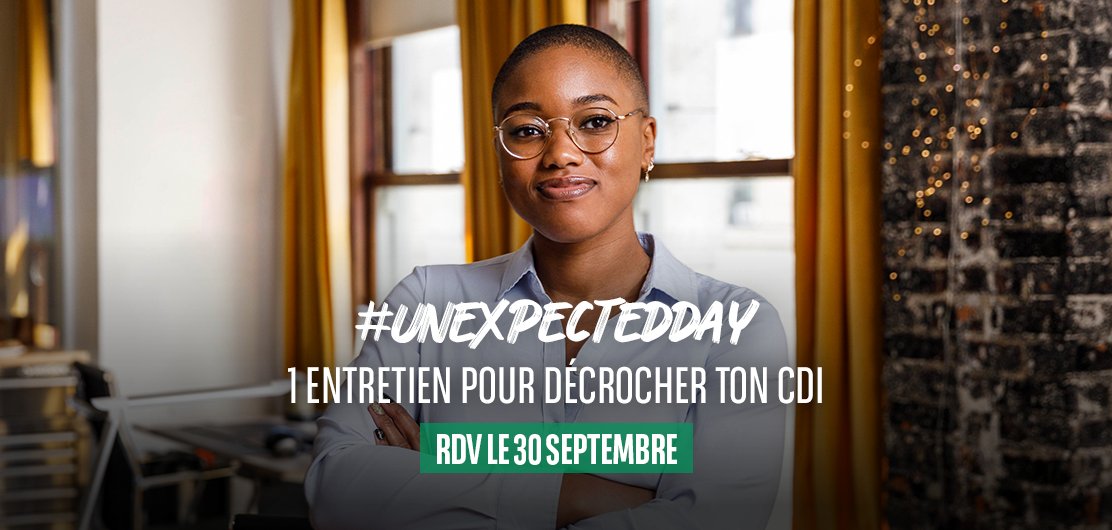 bnpp_recrut's tweet photo. [#evenement] Prêts à passer un #UnexpectedDay le samedi 30 septembre ? Décrochez votre CDI en 1 entretien ! 3 types de poste à pourvoir en IDF : Conseiller Bancaire Proximité, Conseiller Patrimonial Affinité, Chargé d’Affaires Professionnels. Postulez 👉  https://t.co/NNJCZO0X5z https://t.co/nfgXxbIQKX