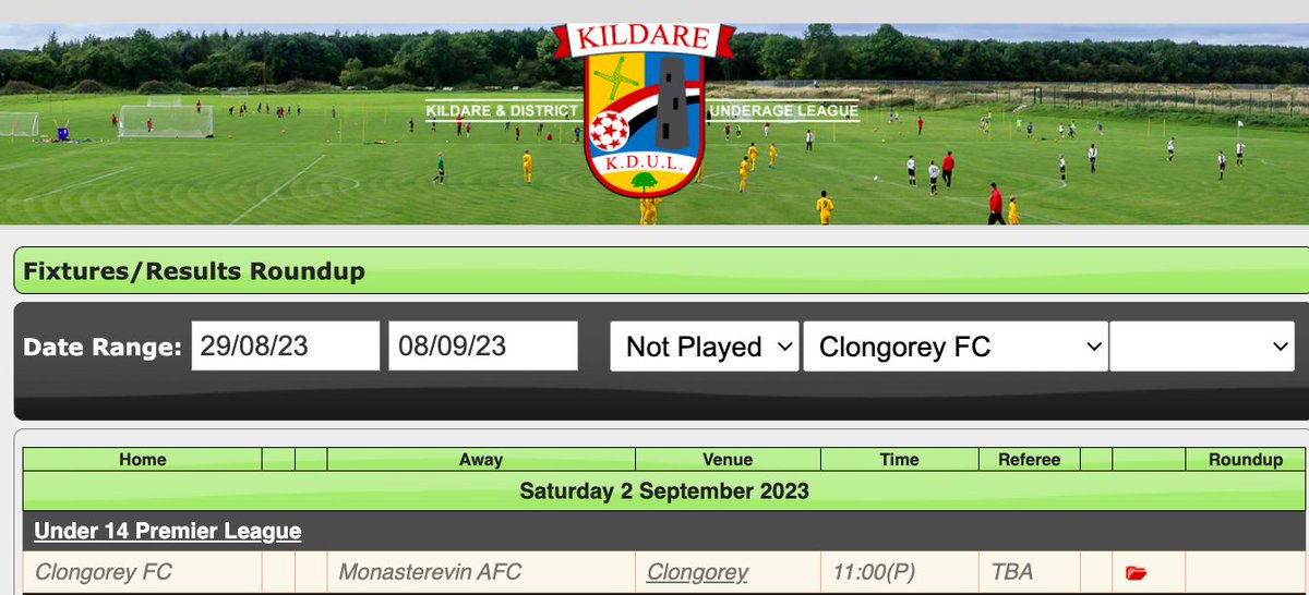 ClongoreyFC's tweet photo. The U14 team have their first league match this Saturday at 11am against @MonasterevinAFC. Great to have a home fixture for their league debut - best of luck to the team. https://t.co/wg407B4Jz6