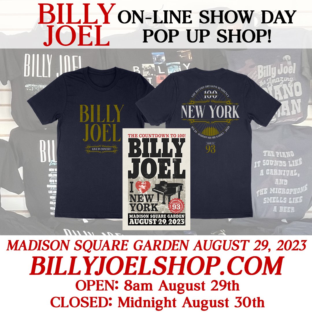 billyjoel's tweet photo. Billy Joel Pop Up Shop is live now! https://t.co/yxvEbne8dp https://t.co/Y7DzsbYdJH