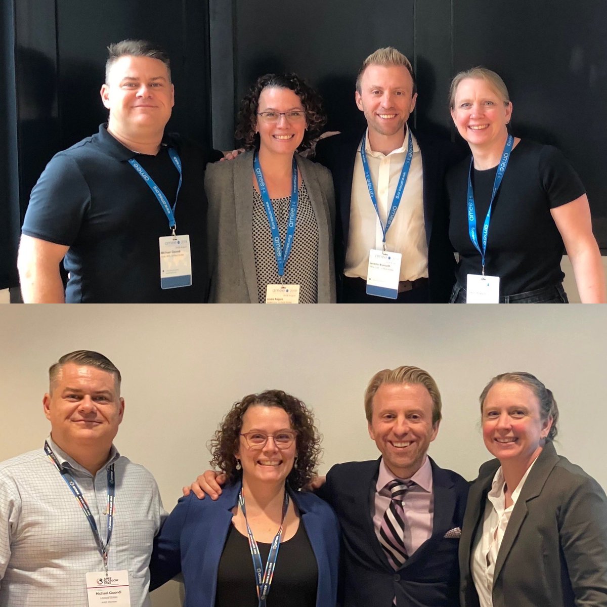 Top: #AMEE2019 Vienna Bottom: #AMEE2023 Glasgow Great friends “Black Ops” research team My people ❤️