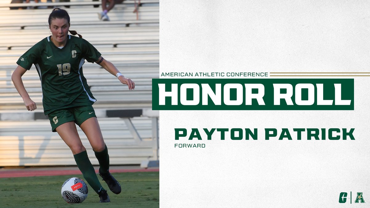 Charlotte Women's Soccer (@charlottewsoc) on Twitter photo A little late to the party but <a href="/PaytonPatrick7/">Payton Patrick</a> was named to the <a href="/American_Conf/">The American</a> Honor Roll this week after her two game-winning goals!
#GoldStandard⛏️ A little late to the party but <a href="/PaytonPatrick7/">Payton Patrick</a> was named to the <a href="/American_Conf/">The American</a> Honor Roll this week after her two game-winning goals!
#GoldStandard⛏️