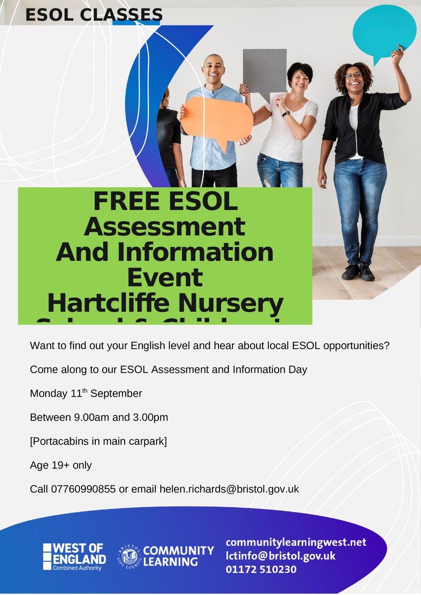 CommDevBristol's tweet image. Community Learning Courses. Attached flyers for September 
#communitylearning #englishcourse #mathscourse #childcarecourse #cookingcourse #freecourses