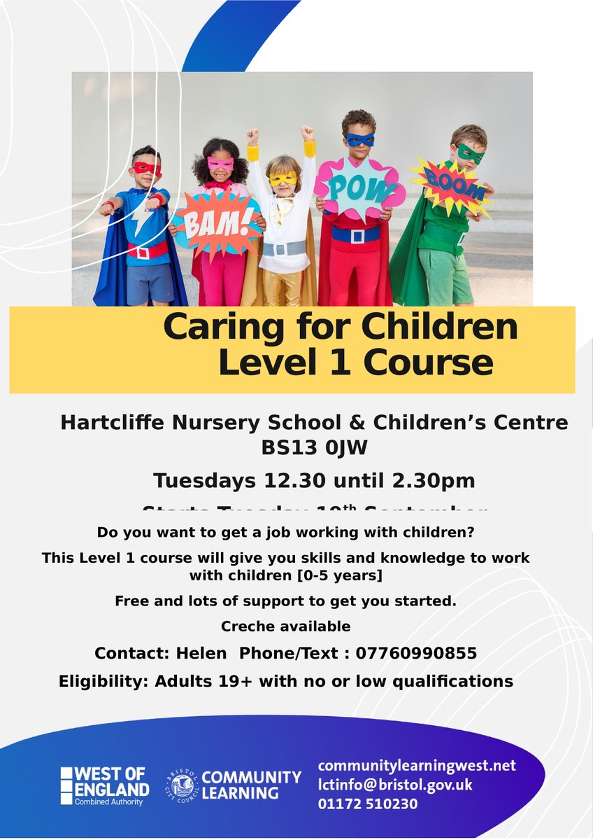 CommDevBristol's tweet image. Community Learning Courses. Attached flyers for September 
#communitylearning #englishcourse #mathscourse #childcarecourse #cookingcourse #freecourses