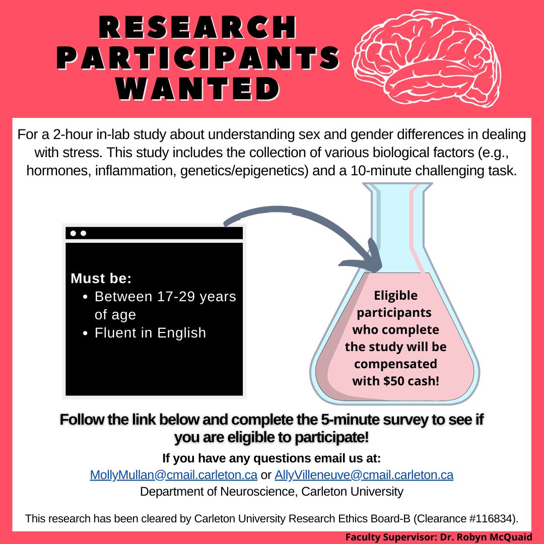 Hey everyone! We are recruiting participants for our study. You may be eligible if you are 17-29 years old and fluent in English. Please click on this link to determine eligibility: carletonu.az1.qualtrics.com/jfe/form/SV_et…