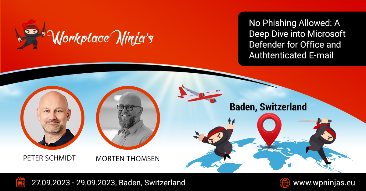 wpninjasummit's tweet photo. Say no to phishing! 🚫Dive deep into Microsoft Defender for Office and Authenticated E-mail in this captivating session with Peter Schmidt (@petsch) and Morten Thomsen (@thomsen79).

Secure your spot now: https://t.co/gm8aoelEtR
#WPNinjaS #MVPbuzz #Cybersecurity https://t.co/O3vssBwFPW