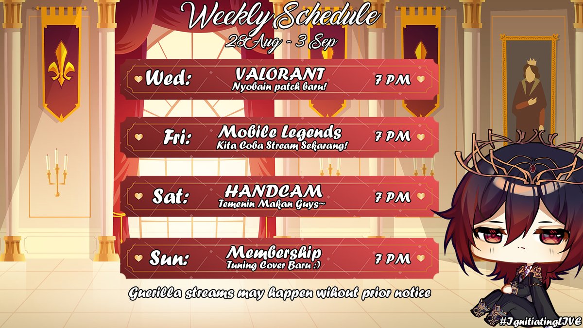 IgniRedmond's tweet photo. Widih streamer indie bikin schedule 🗿
👑Hashtags👑
General - #IgniRedmond
Live - #IgnitiatingLIVE
Clip - #Clipni
Fanart - #Ignillustration
Meme - #Dripni
NSFW - #IgniBluemond https://t.co/XEiEKr3jPk