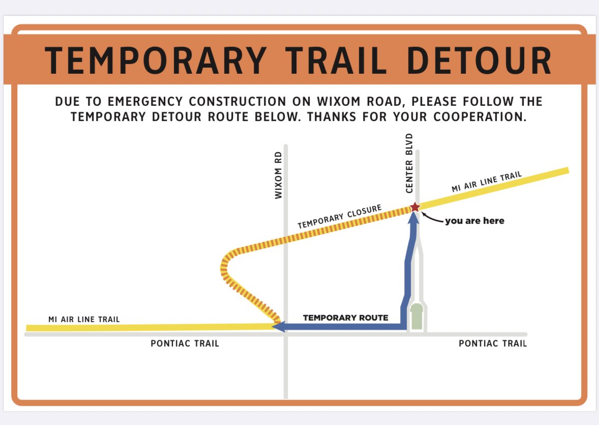 Please note that the Air Line is temporarily closed on either side of Wixom Rd due to a sinkhole in the roadway… kindly follow this alternate route. Thanks!

audacy.com/wwjnewsradio/n…