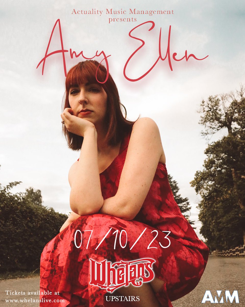 So excited to announce my headline show @whelanslive presented by @ActualityManage ! 💜 Announcing support soon! Grab your tickets here 👉🏻 whelanslive.com/ticket/amy-ell…