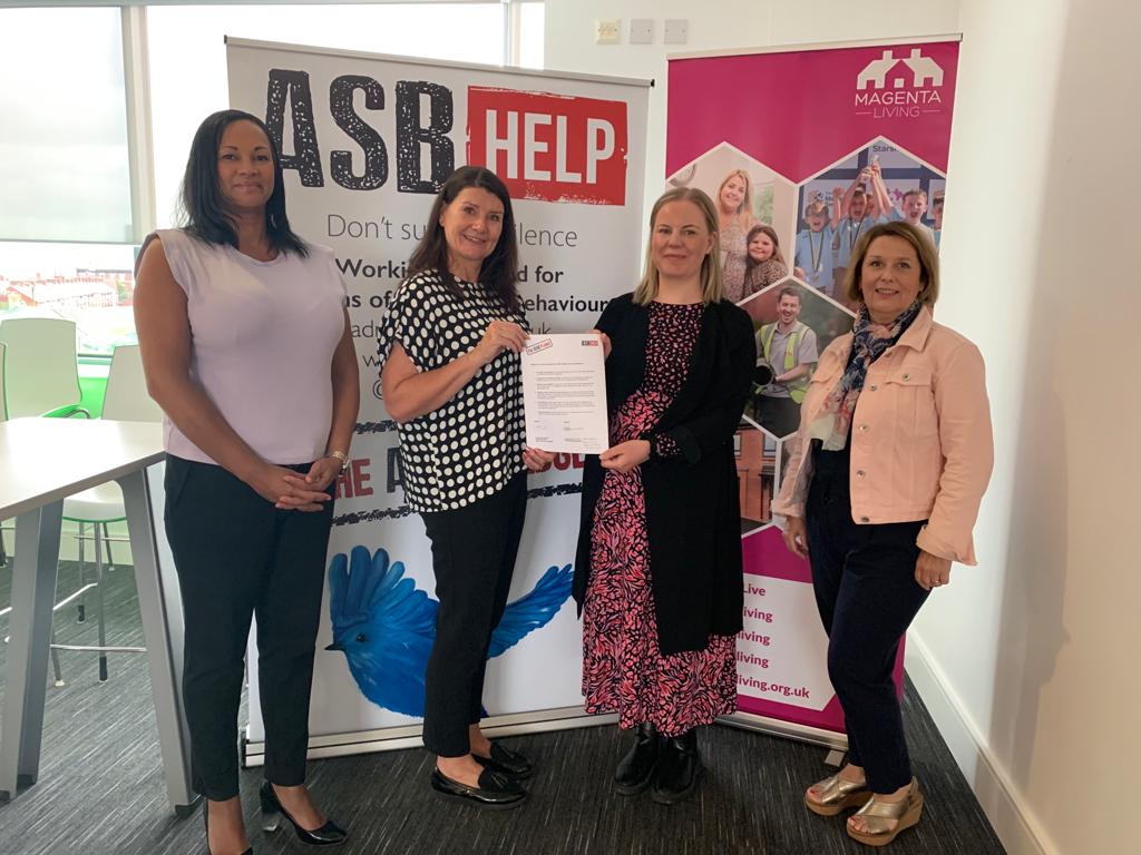 asbhelp's tweet image. Great to see @MagentaLive sign up to the #ASBPLEDGE and follow best practice in relation to the #asbcasereview  working closely with our very own victim and partnership project manager @AngelaDenison5