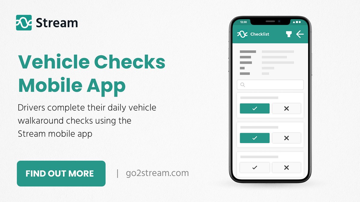 go2_stream's tweet photo. ✅ Vehicle Walkaround Checks Mobile App

Complete daily checks in the Stream mobile app and build a detailed check history against every vehicle.

Keep your fleet compliant, roadworthy and operational.

#WalkaroundCheck #VehicleChecks #DailyChecks

https://t.co/CTdTr07h6E https://t.co/B6fNsFZGYs