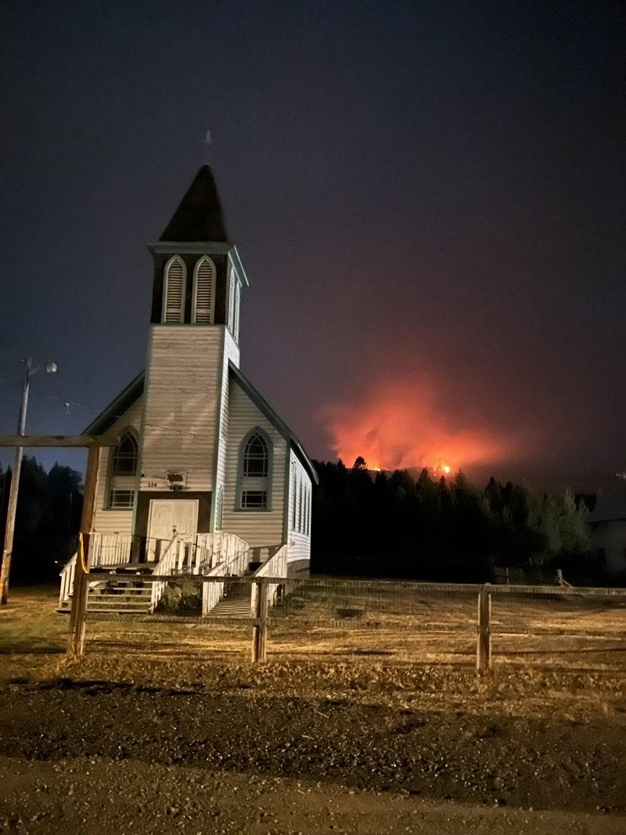 The forest fire is 3.5 kms away from our community of Witset. Witset is the largest community of Wet’suwet’en People.
