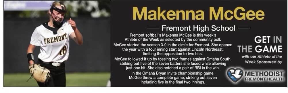 fremontsoftball's tweet photo. Great job MaKenna! https://t.co/1vwLb1lq5l