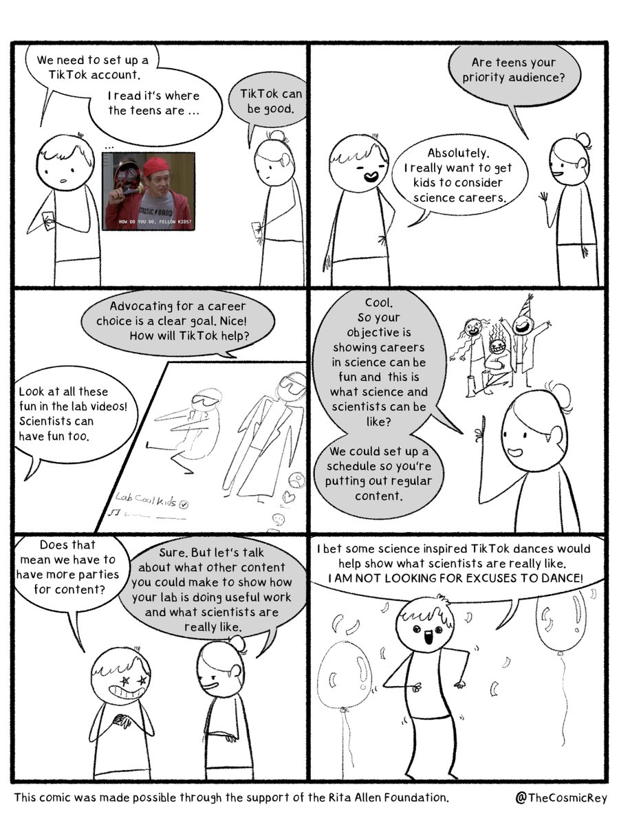 John Besley (@johnbesley) on Twitter photo Here's the 8th (& final, for now) 'Strategic #SciComm' comic by <a href="/TheCosmicRey/">Reyhaneh Maktoufi, PhD</a>. Thanks again to the Rita Allen Foundation for supporting the work and for everyone who continues to use the book.
All of the comics and other resources are on our website.
strategicsciencecommunication.com/stratscicomm-c… Here's the 8th (& final, for now) 'Strategic #SciComm' comic by <a href="/TheCosmicRey/">Reyhaneh Maktoufi, PhD</a>. Thanks again to the Rita Allen Foundation for supporting the work and for everyone who continues to use the book.
All of the comics and other resources are on our website.
strategicsciencecommunication.com/stratscicomm-c…