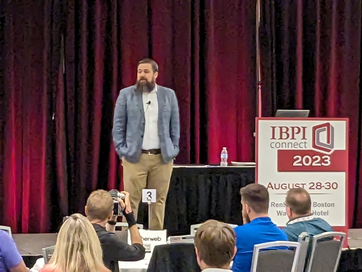 IBPIgroup's tweet photo. Is #AI a friend or a foe? --- "We're at a point where AI has become practical and usable." Kyle Jackson of @ConnectWise addresses #IBPIConnect attendees on the impacts of AI and where we go from here during his presentation "AI: Equal Parts Awesome &amp; Oh Crap, What Have We Done?" https://t.co/zYdhEO4jto