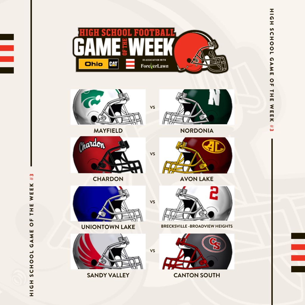 The time has come to make your pick for our third High School Game of the Week!

🔗: brow.nz/HSGOTW

<a href="/BrownsYouthFB/">Cleveland Browns Youth Football</a> | #HSGOTW