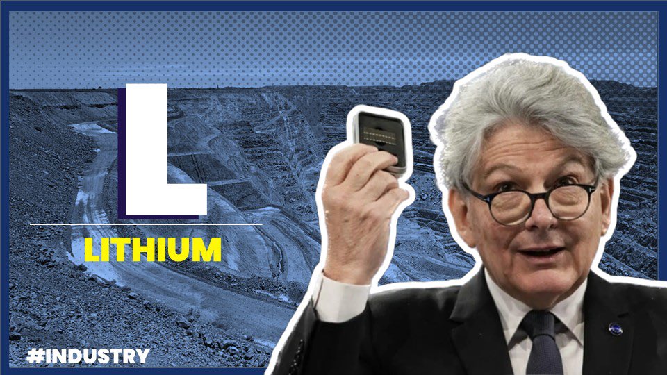 ThierryBreton's tweet photo. L... for Lithium 🔋

By 2030, 30 million #electric cars are expected on our roads.

We will need to secure an equal number of #batteries.

The EU launched action on major fronts, notably on #RawMaterials 🇪🇺

https://t.co/GsJpKepWwa

#StrategicAutonomics https://t.co/27OFVqAS8n