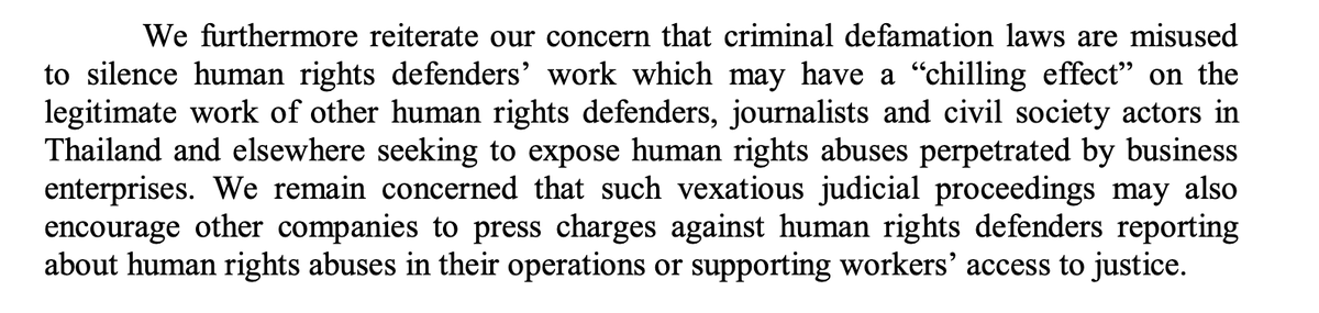 I welcome the acquittals in the case brought against the 3 WHRDs in Thailand by the company Thammakaset. Such suits criminalise HRDs &amp; repress their activities. Defamation should be decriminalised &amp; legislation strengthened to protect HRDs from SLAPPs.
See tinyurl.com/yfspy5x9