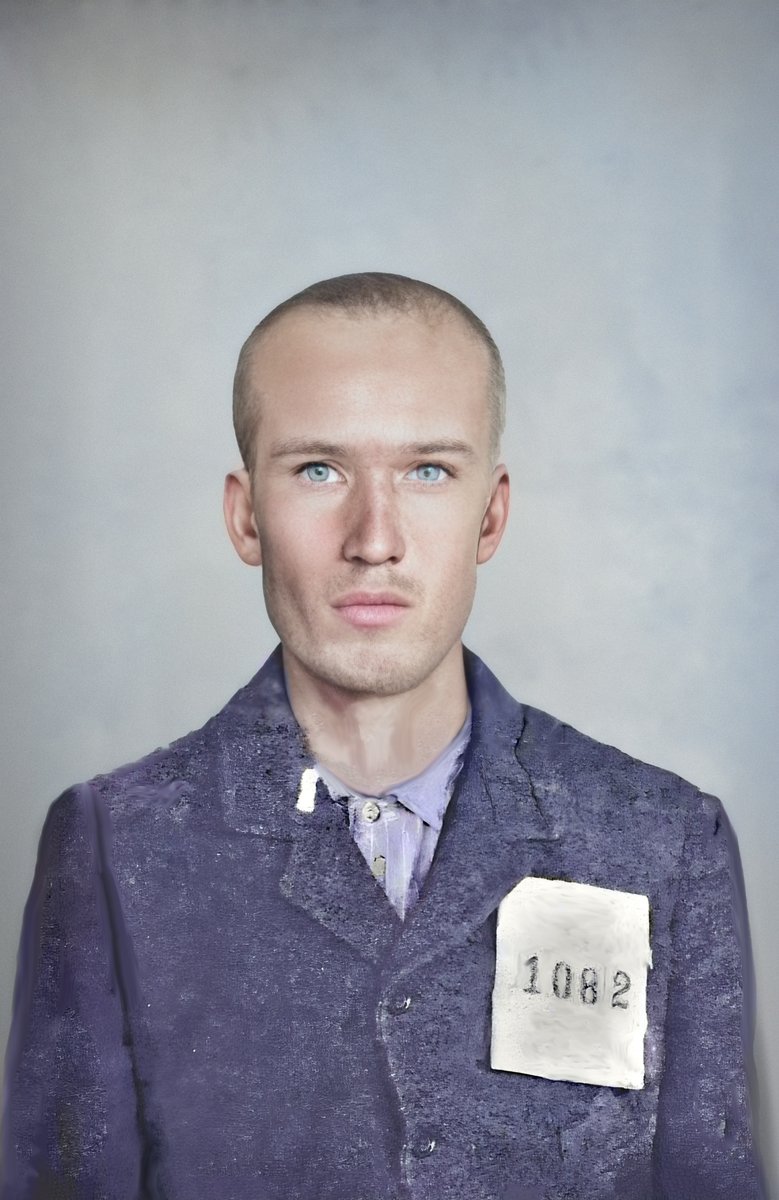 Another photo restored and colourised. His eyes are amazing