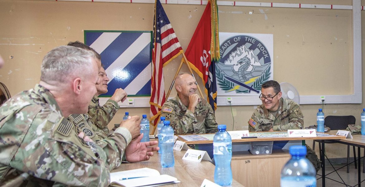 3rdCAB's tweet photo. Soldiers had the privilege of meeting the Vice Chief of Staff of the Army, Gen. Randy George, and Sgt. Maj. of the Army, SMA Michael Weimer during a recent visit! 

Soldiers were empowered to continue building trust through professional communication!

#MarneAir #ROTM #WeAreNATO https://t.co/RDsTCjUIwg