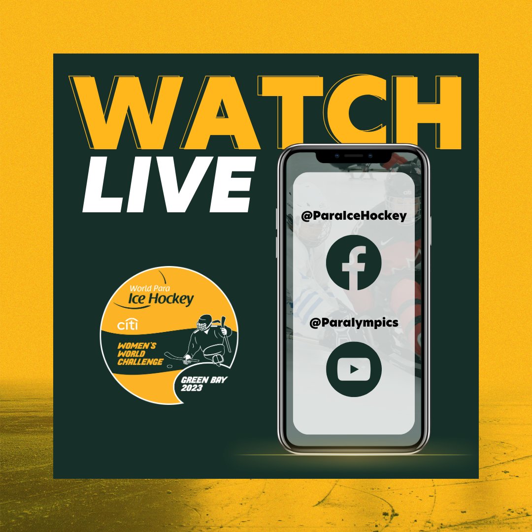 paraicehockey's tweet photo. 🔴LIVE from Green Bay 🇺🇸

Second edition of the Women’s World Challenge presented by @Citi will be live streamed. 

Don't miss it! 🏒👀

Check the competition schedule here: https://t.co/yHBGa2NgyY 

#ParaIceHockey #WomensWorldChallenge #GreenBay2023 @ParaSport https://t.co/dMAogm7GTW