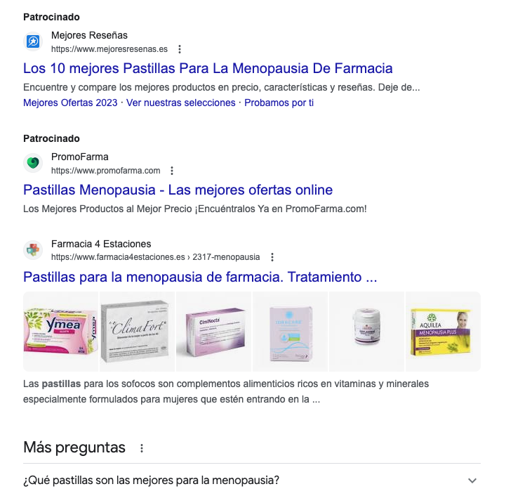 menopauxica's tweet photo. Mi primera trampa: 'pastillas que ayudan a aliviar los efectos de la menopausia' o lo que es lo mismo, 'convertir la menopausia en enfermedad y forrarte'. Google no siempre es mi amigo y muchas de estas pastillas son reemplazables al 100% por lo que como o dejo de comer https://t.co/uheGwZLL0Q