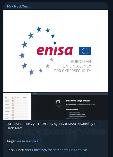 cyber attack on ENISA