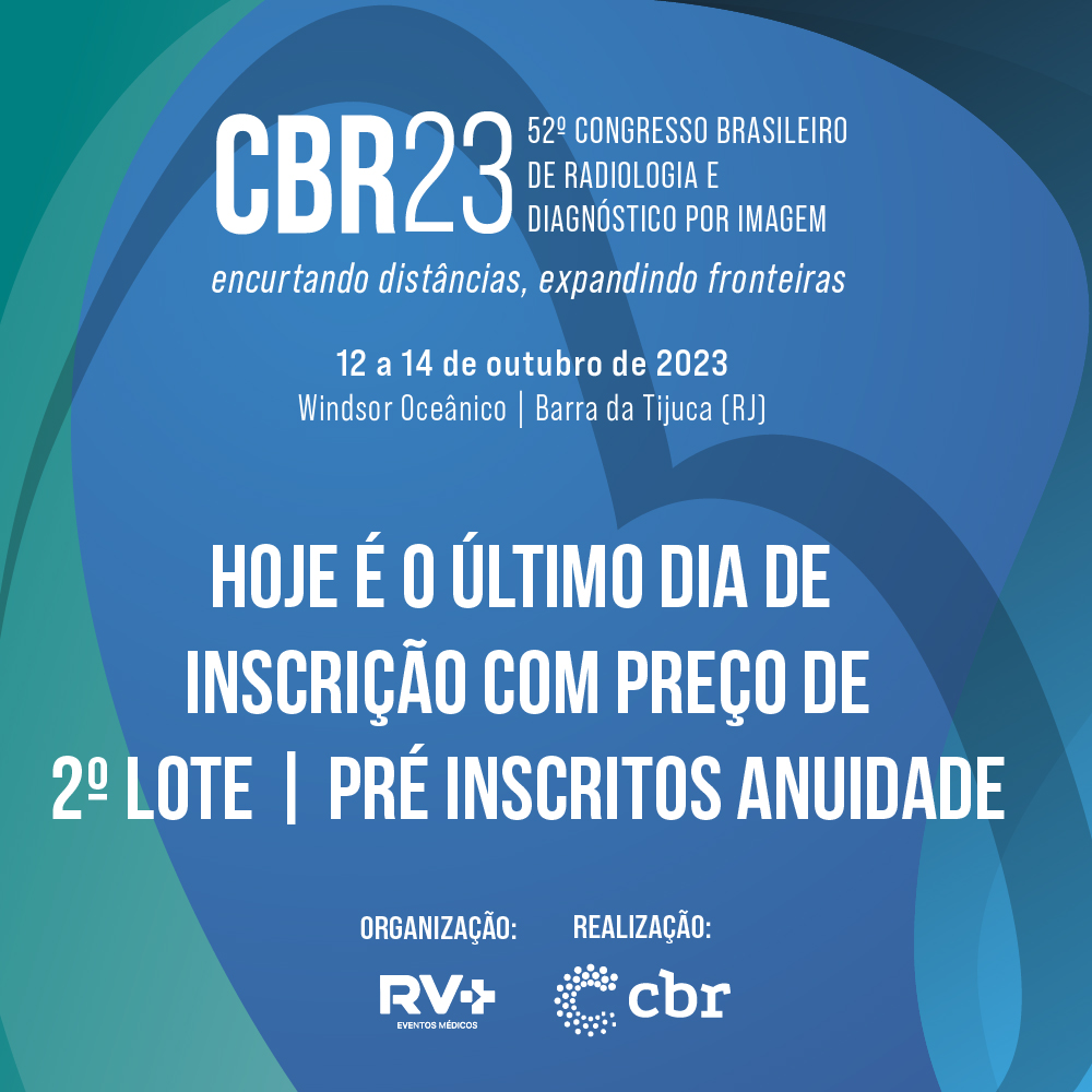 Hoje é o último dia para você aproveitar o preço promocional de 2º lote do CBR23. Faça a sua inscrição até às 23h59. Garanta já a sua vaga! cbr.entity.itarget.com.br/offers/2716/142