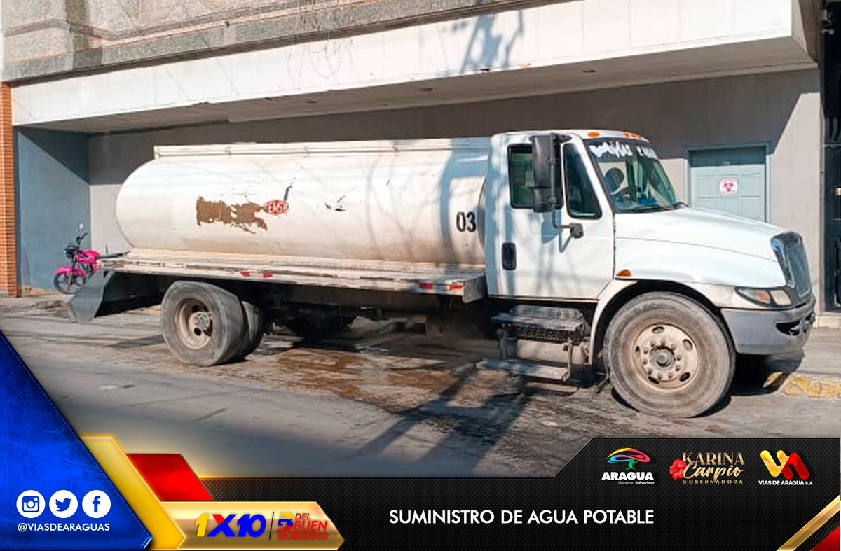 🚧📸 Cumpliendo instrucción de la Gdora. <a href="/Soykarinacarpio/">Karina Carpio</a> realizamos apoyo con el suministro de agua potable a los Centros de Salud de #Aragua
✅Diálisis Aragua
#PuebloRompeCensura
#AraguaReverdece
<a href="/NicolasMaduro/">Nicolás Maduro</a> <a href="/VTVcanal8/">VTV CANAL 8</a> <a href="/SaludAraguaP/">𝓢𝓪𝓵𝓾𝓭 𝓐𝓻𝓪𝓰𝓾𝓪</a> <a href="/99Punto5/">Aragüeña 99.5 FM</a>