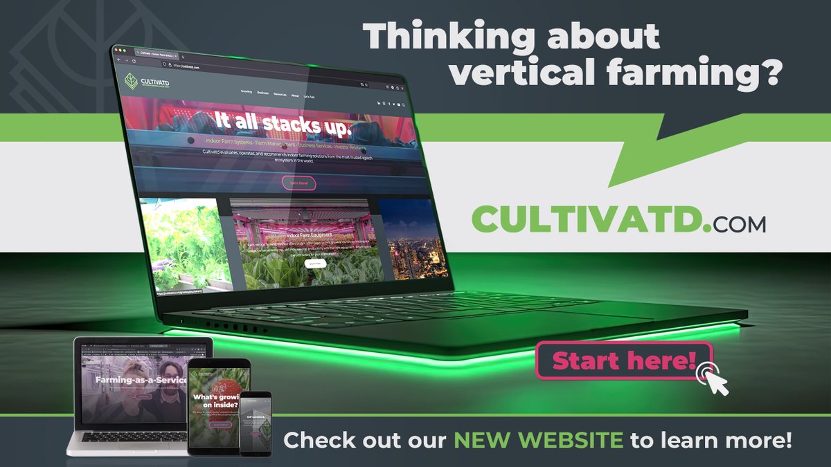📣 We're super-excited to to announce the launch of our new website, Cultivatd.com!

From small-scale operations to commercial vertical farms, Cultivatd provides CEA support for every step of your indoor farming journey. 

#verticalfarming #indoorfarming #newwebsite