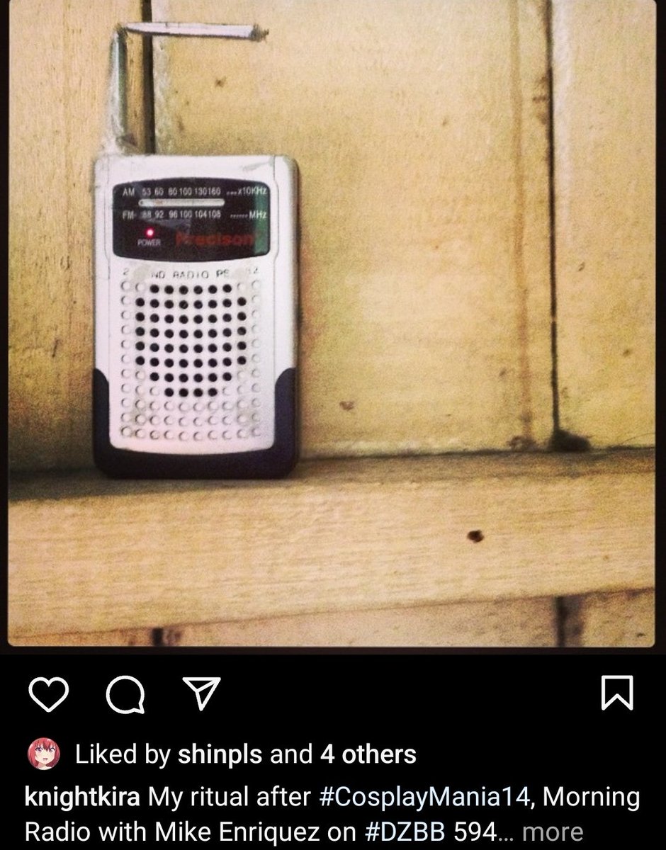 MeIsRedMendoza's tweet photo. MY KWENTONG MIKE ENRIQUEZ 

I used to own a small portable radio that I carry around when I was still working at Vibal (yes the educational publisher), and that radio was only tuned on either 594, 630, or 738. https://t.co/hkkVkpI8aM
